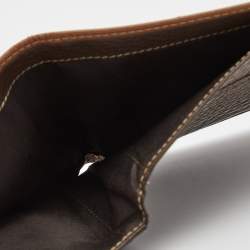 CH Carolina Herrera Brown Monogram Embossed Leather Bifold Wallet