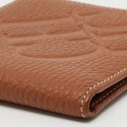 CH Carolina Herrera Brown Monogram Embossed Leather Bifold Wallet