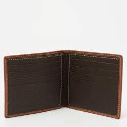 CH Carolina Herrera Brown Monogram Embossed Leather Bifold Wallet