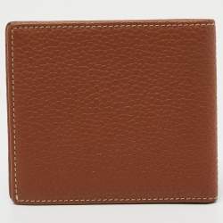 CH Carolina Herrera Brown Monogram Embossed Leather Bifold Wallet