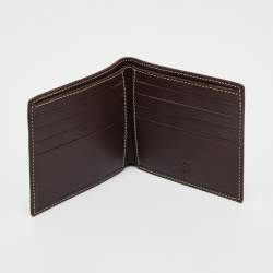 CH Carolina Herrera Dark Brown Leather Bifold Compact Wallet