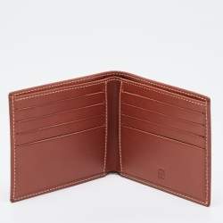 CH Carolina Herrera Tan Monogram Embossed Leather Bifold Wallet