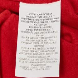 CH Carolina Herrera Red Wool Knit V-Neck Sweater XL