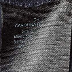Pre Owned CH Carolina Herrera Navy Blue Logo Applique Jersey T-Shirt L