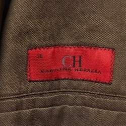 CH Carolina Herrera Brown Cotton and Linen Single Breasted Blazer M