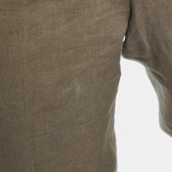 CH Carolina Herrera Brown Linen Regular Fit Trousers M