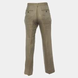 CH Carolina Herrera Brown Linen Regular Fit Trousers M