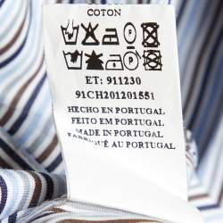 CH Carolina Herrera Multicolor Stripe Logo Embroidered Cotton Shirt M