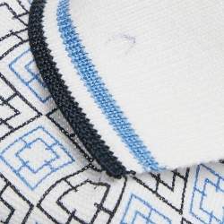 CH Carolina Herrera White/Blue Printed Cotton Polo T-Shirt S