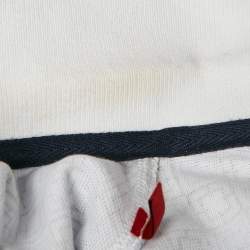 CH Carolina Herrera White/Blue Printed Cotton Polo T-Shirt S