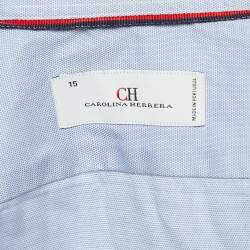 CH Carolina Herrera Blue Patterned Cotton Long Sleeve Shirt S