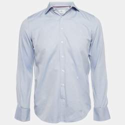 CH Carolina Herrera Blue Patterned Cotton Long Sleeve Shirt S