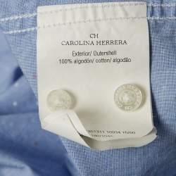 CH Carolina Herrera Blue Printed Chambray Button Front Shirt L