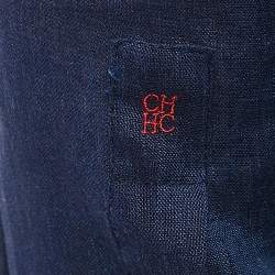 CH Carolina Herrera Blue Cotton Pleated Shirt S