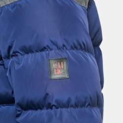 Pre Owned CH Carolina Herrera Blue Synthetic Detachable Hood Down Jacket M