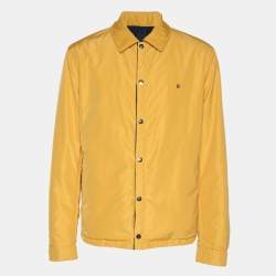 Pre Owned CH Carolina Herrera Navy Blue/Yellow Nylon CH Logo Reversible Jacket M