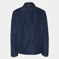Pre Owned CH Carolina Herrera Navy Blue/Yellow Nylon CH Logo Reversible Jacket M