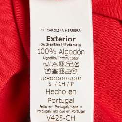 Pre Owned تي شيرت سي أتش كارولينا هيريرا لوغو قطن أحمر محاك مقاس صغير - سمول