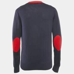 مملوكة مسبقًا CH Carolina Herrera Blue Cotton Knit Cardigan M