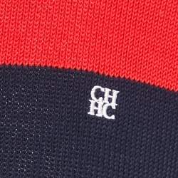 Pre Owned بلوفر سي أتش كارولينا هيريرا تريكو مضلع أحمر/أزرق بياقة دائرية مقاس صغير - سمول