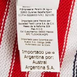 Pre Owned بلوفر سي أتش كارولينا هيريرا تريكو مضلع أحمر/أزرق بياقة دائرية مقاس صغير - سمول