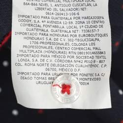 Pre Owned CH Carolina Herrera Navy Blue Dotted Print Jersey Polo T-Shirt M