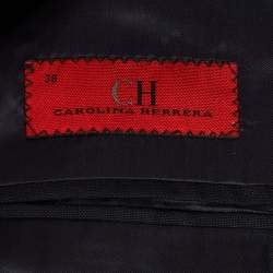 Pre Owned CH Carolina Herrera Navy Blue Gabardine Regular Fit Suit S/M