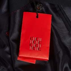 Pre Owned CH Carolina Herrera Navy Blue Gabardine Regular Fit Suit S/M