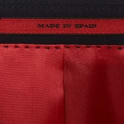 Pre Owned CH Carolina Herrera Navy Blue Gabardine Regular Fit Suit M