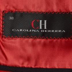 Pre Owned CH Carolina Herrera Navy Blue Gabardine Regular Fit Suit M