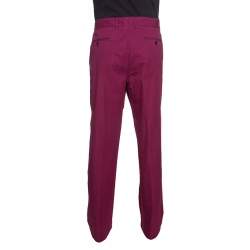 Pre Owned CH Carolina Herrera Purple Cotton Straight Fit Trousers 3XL