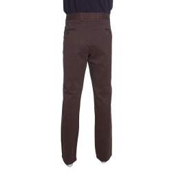 Pre Owned CH Carolina Herrera Brown Cotton Straight Trousers 3XL
