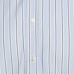 Pre Owned CH Carolina Herrera Blue and White Striped Cotton Long Sleeve Button Front Shirt 3XL