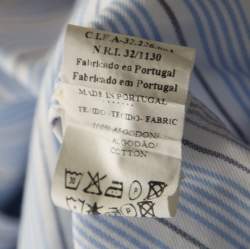 Pre Owned CH Carolina Herrera Blue and White Striped Cotton Long Sleeve Button Front Shirt 3XL