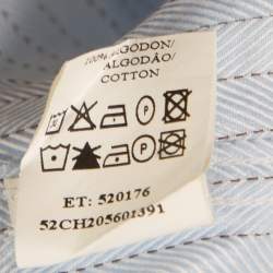 Pre Owned CH Carolina Herrera Blue Striped Cotton Jacquard Long Sleeve Button Front Shirt 3XL