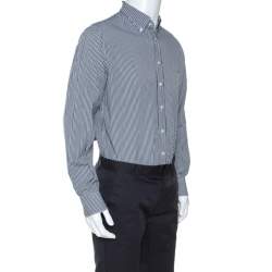 Pre Owned CH Carolina Herrera Monochrome Checked Cotton Button Down Collar Shirt XL