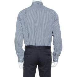 Pre Owned CH Carolina Herrera Monochrome Checked Cotton Button Down Collar Shirt XL