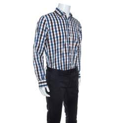 CH Carolina Herrera Gingham Check Cotton Button Down Shirt L