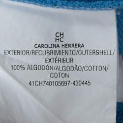 Pre Owned CH Carolina Herrera Blue Pique Cotton Polo T Shirt M