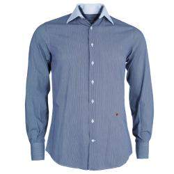 CH Carolina Herrera Men's Blue and White Striped Shirt S CH Carolina ...