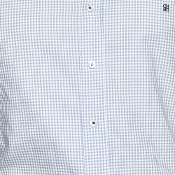 CH Carolina Herrera Blue & White Check Cotton Button Front Shirt S