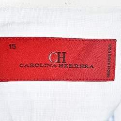 CH Carolina Herrera Blue & White Check Cotton Button Front Shirt S