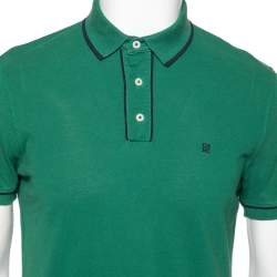 Pre Owned CH Carolina Herrera Green Cotton Polo T-shirt L