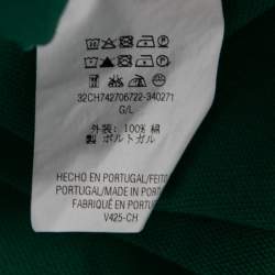 Pre Owned CH Carolina Herrera Green Cotton Polo T-shirt L