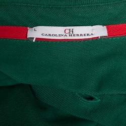 Pre Owned CH Carolina Herrera Green Cotton Polo T-shirt L