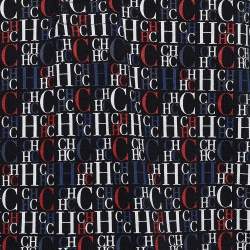 Pre Owned CH Carolina Herrera Navy Blue Logo Printed Cotton Pique Polo T-Shirt XXL