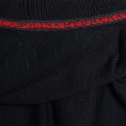 Pre Owned CH Carolina Herrera Navy Blue Logo Printed Cotton Pique Polo T-Shirt XXL