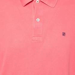 Pre Owned CH Carolina Herrera Pink Cotton Polo T-Shirts L