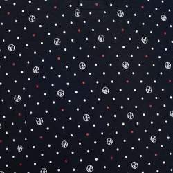 Pre Owned CH Carolina Herrera Navy Blue Logo Print Cotton Pique Polo T-Shirt XXL