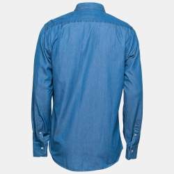 CH Carolina Herrera Blue Cotton Button Down Shirt L